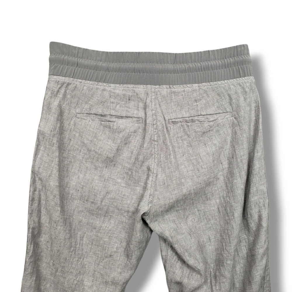 Athleta Cabo Linen Jogger Womens 4 Grey Mid Rise Pants Travel - Picture 5 of 10